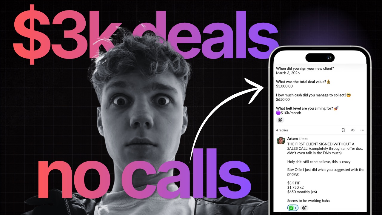 Artem: $3k deals, no sales calls