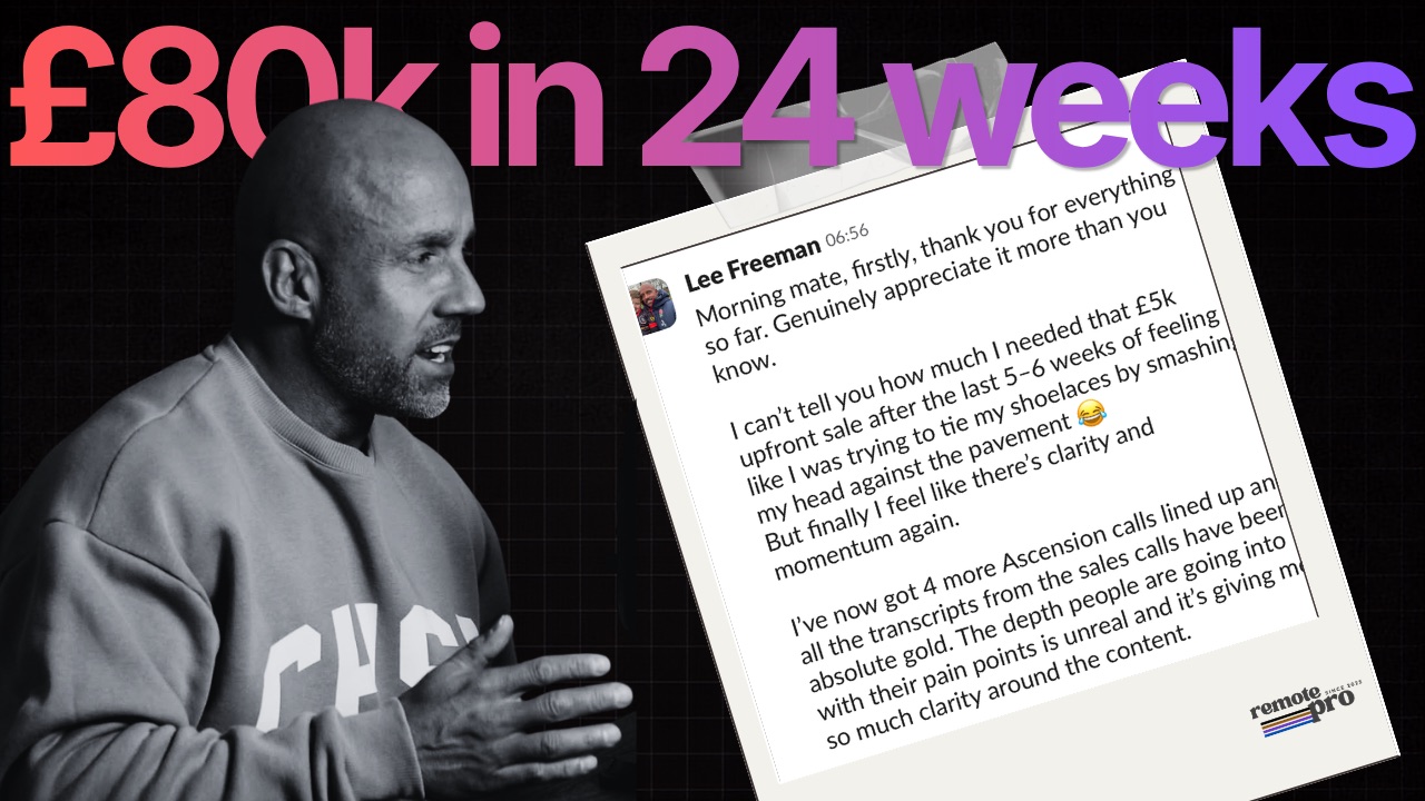 Lee Freeman: £80k in 24 weeks